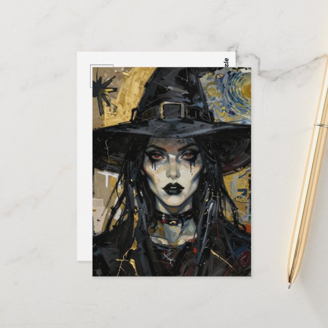 Eine Hexe  Postkarte (Vorderseite/Rückseite Beispiel)