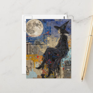 Eine Hexen-Collage Postkarte