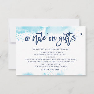 EINE HINWEIS ZU GIFTS-Stilvolles Aqua Blue Aqua Einladung