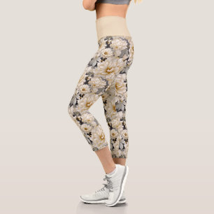 Eine Hochzeitsblumenserie Design 10 Capri Leggings