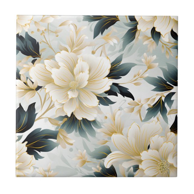 Eine Hochzeitsblumenserie Design 7 Fliese (Vorderseite)
