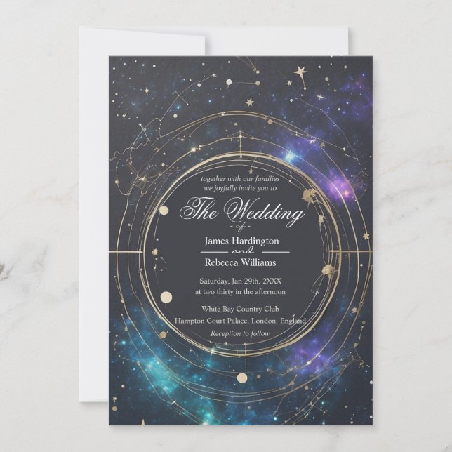 Eine Hochzeitseinladung, die Holografisches Konste Einladung (Vorderseite)
