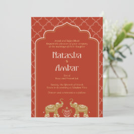 Eine Hochzeitseinladung, die mit indischer Traditi Einladung
