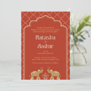 Eine Hochzeitseinladung, die mit indischer Traditi Einladung