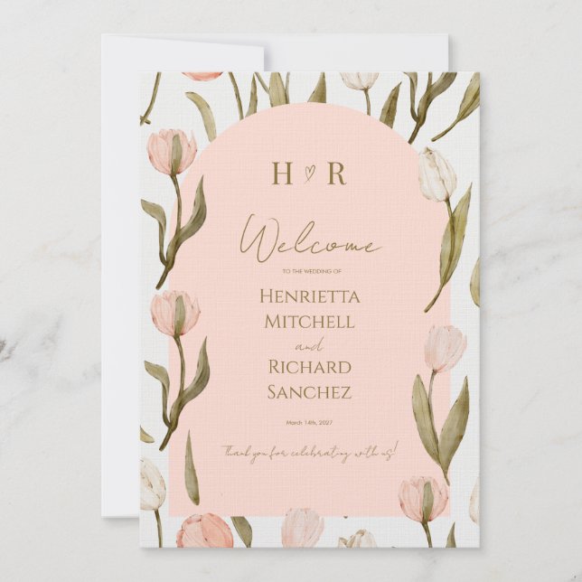 Eine Hochzeitseinladung mit eleganter Note für Sie (Vorderseite)