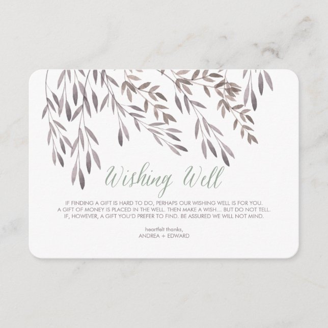 Eine Hochzeitskarte für eine Wildblume, die sich e Begleitkarte (Vorderseite)