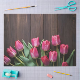 Eine Holz- und Tulpen-Serie Design #2 Seidenpapier