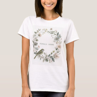 eine hübsche Blume und ein kleiner Vogel T-Shirt