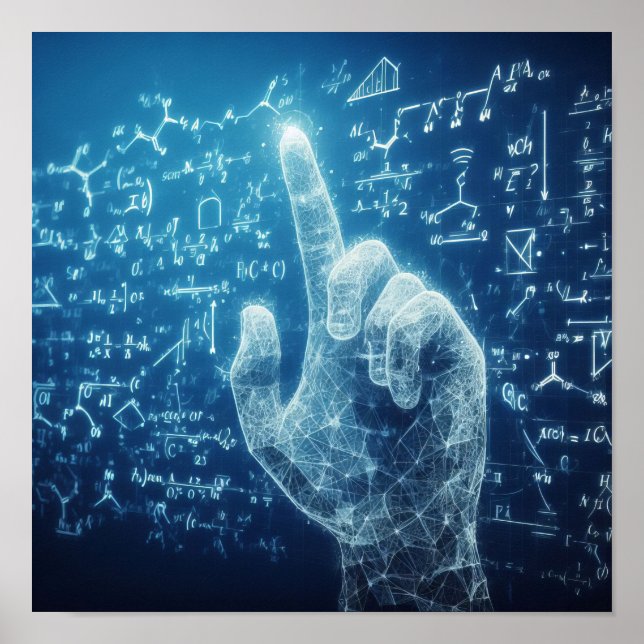 Eine humanoide Interaktion mit einem Datenblatt Poster (Vorne)