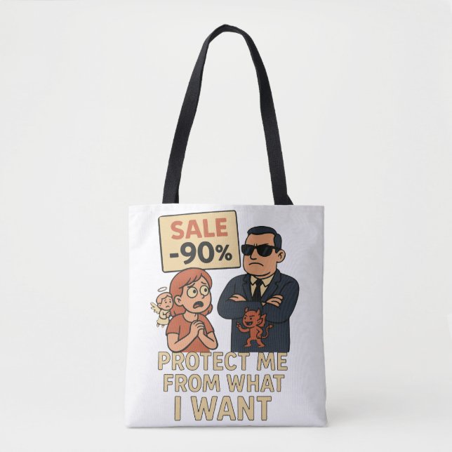 Eine humorvolle Grafik im Cartoon-Stil Tasche (Vorderseite)