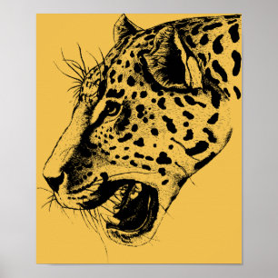 Eine Illustration aus schwarz und gelb gezogenen L Poster
