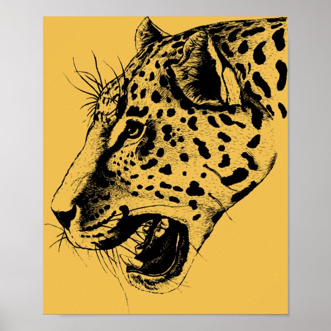 Eine Illustration aus schwarz und gelb gezogenen L Poster (Vorne)