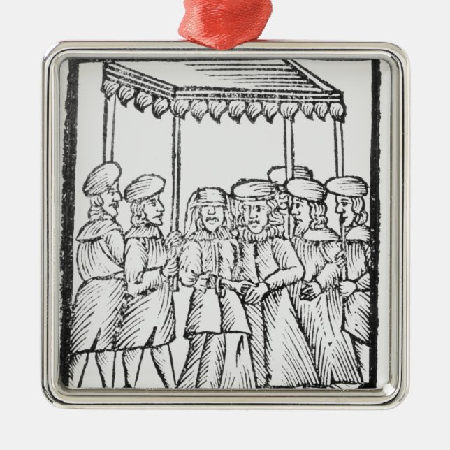 Eine Illustration einer jüdischen Hochzeit Ornament Aus Metall (Vorne)
