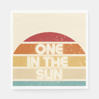 Eine im Sonnen-Retro-Strandparty-Papierservietten Serviette