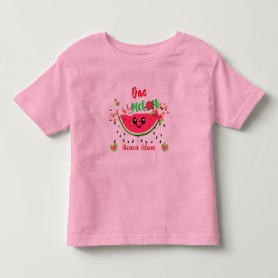 Eine in A Melon Watermelon 1. Geburtstagsmädchen Kleinkind T-shirt