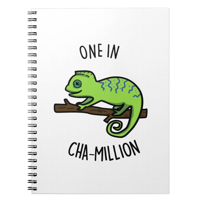 Eine in Cha-Million Funny Chameleon Pun Notizblock (Vorderseite)