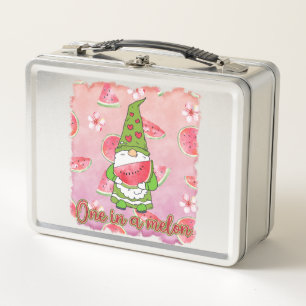 Eine in einem Melon Green Gnome & Watermelon Metall Brotdose