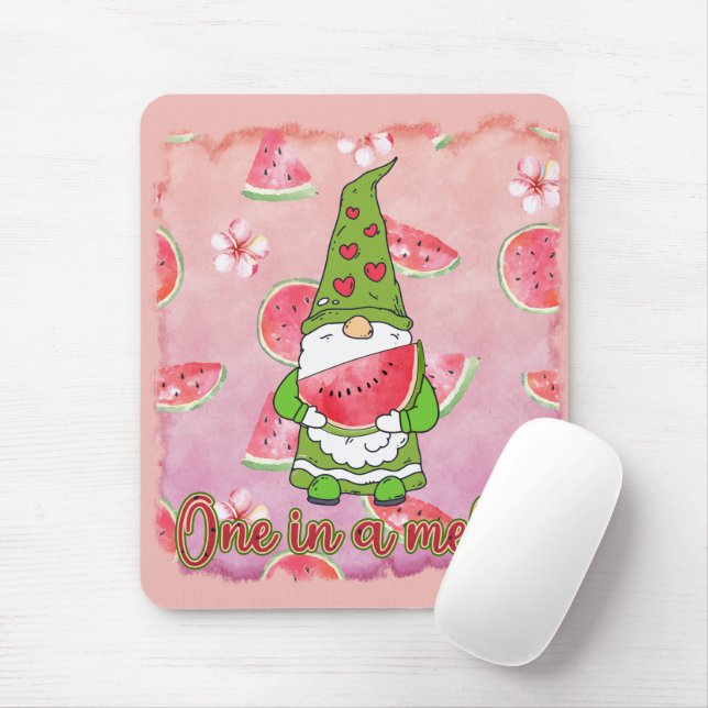Eine in einem Melon | Green Gnome & Watermelon Mousepad (Mit Mouse)