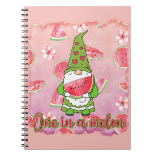 Eine in einem Melon   Green Gnome & Watermelon Notizblock