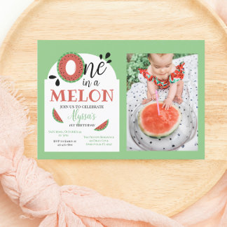 Eine in einem Melon kids zum ersten Geburtstag Einladung