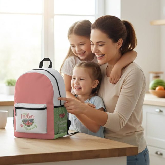 Eine in einem Melon Mommy Rucksack (Let Mom know she's one in a melon with this cute personalized watermelon backpack! )