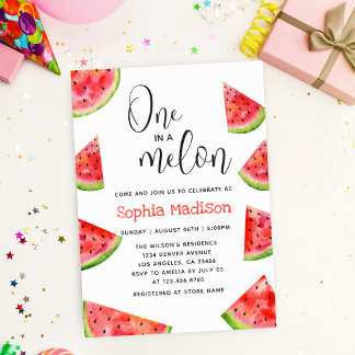 Eine in einem Melon | Niedlich Watermelon Girl 1. Einladung