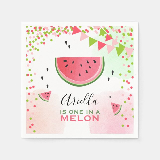 Eine in einem Melon Papier Napkins Summer Watermel Serviette (Vorderseite)