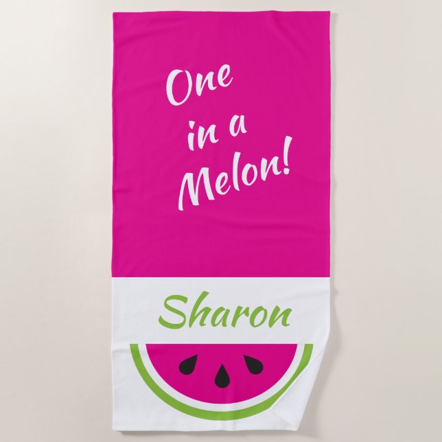 Eine in einem Melon Personalisierte Wassermelone Strandtuch (Vorderseite)