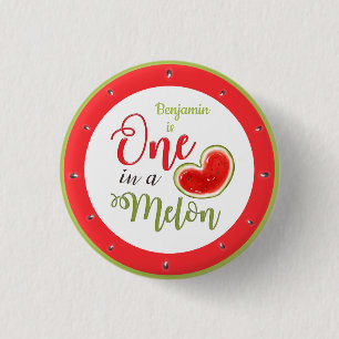 Eine in einem Melon Red Watermelon Geburtstag Button