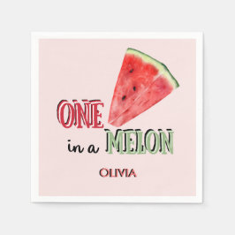 Eine in einem Melon | Wassermelone | 1. Geburtstag Serviette