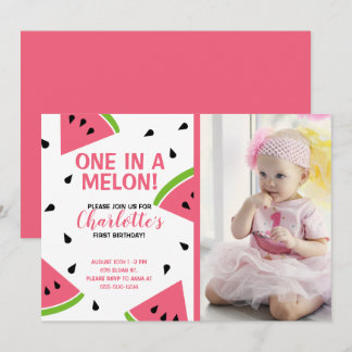 Eine in einem Melon-Wassermelone-Bild Einladung
