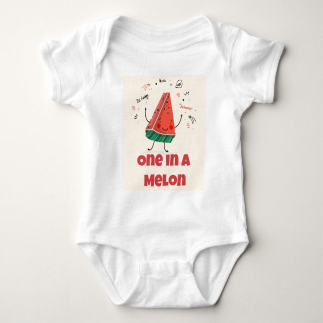 Eine in einem Melon - Watermelon Baby Bodysuit Baby Strampler (Vorderseite)