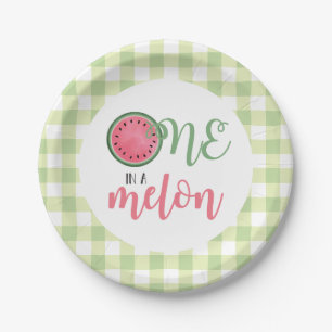 Eine in einem Melon Watermelon First Birthday Pape Pappteller