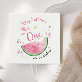 Eine in einem Melon Watermelon Geburtstagsparty Pa Serviette