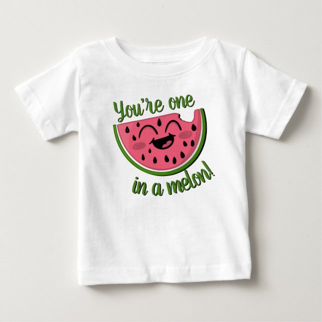 Eine in einem Melon Watermelon Niedlich Pink Green Baby T-shirt (Vorderseite)