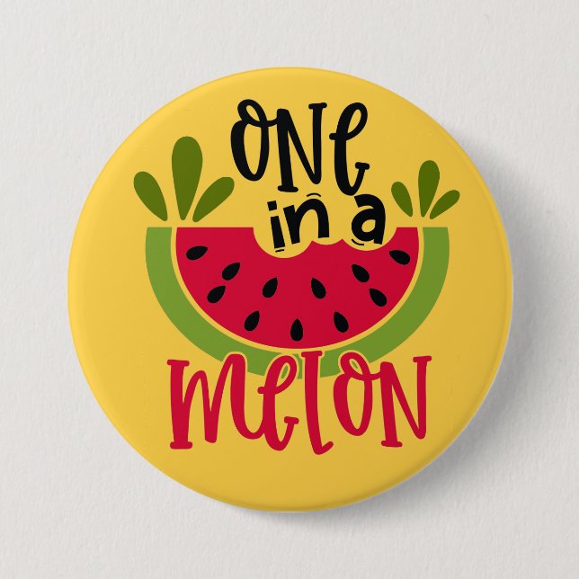 Eine in einem Melon Watermelon Pun Button (Vorderseite)