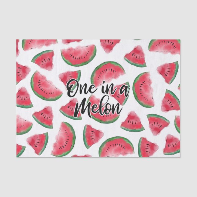 Eine in einem Melon Zitat Wassermelone Wasserfarbe Seidenpapier (Vorderseite)