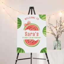 Eine in einer Melone Erste Geburtstags-Willkommens