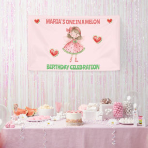 Eine in einer Melone Geburtstagsbanner Wassermel Banner