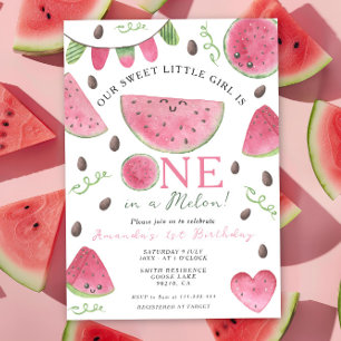 Eine in einer Melone Niedliche Wassermelonen-Girl  Einladung