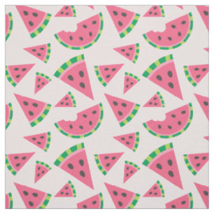 Eine in einer Melone Wassermelonen Scheiben & Rosa Stoff