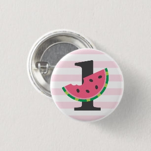 Eine in einer Wassermelone Wassermelone 1. Geburts Button