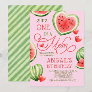 Eine in Melon 1. Geburtstag Einladung