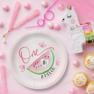 Eine in Melon Birthday Watermelon Pappteller