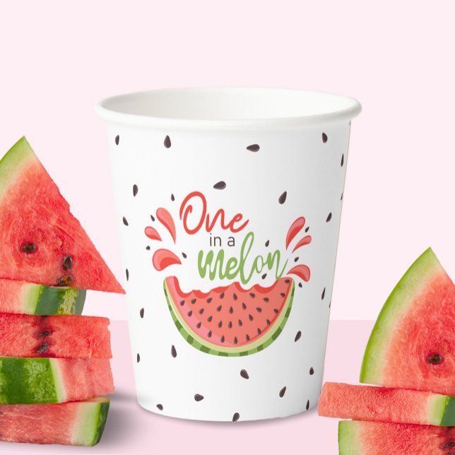 Eine in Melon First Birthday Watermelon Pappbecher (Von Creator hochgeladen)
