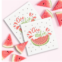 Eine in Melon First Birthday Watermelon Serviette