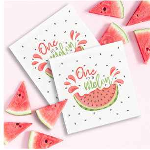 Eine in Melon First Birthday Watermelon Serviette