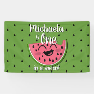 Eine in Melon Niedlich Watermelon Green zum Geburt Banner