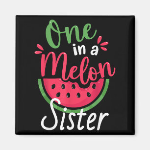 Eine in Melon Schwester 1. Geburtstagssfamilie m Magnet