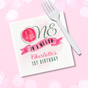 Eine in Melon Watermelon 1. Geburtstag Serviette